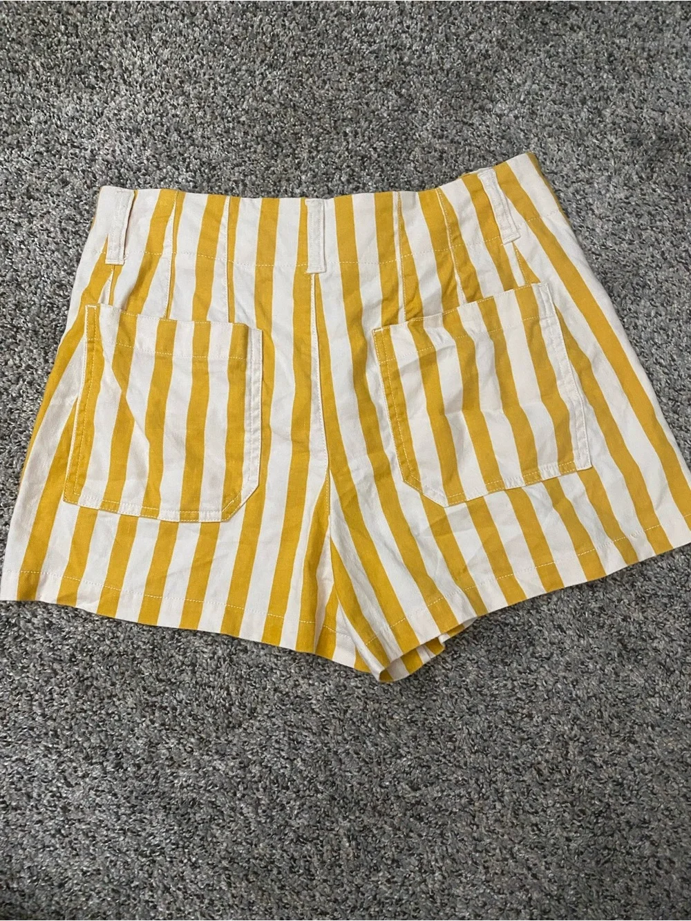 Maeve Anthropologie Colette Yellow Stripe Shorts